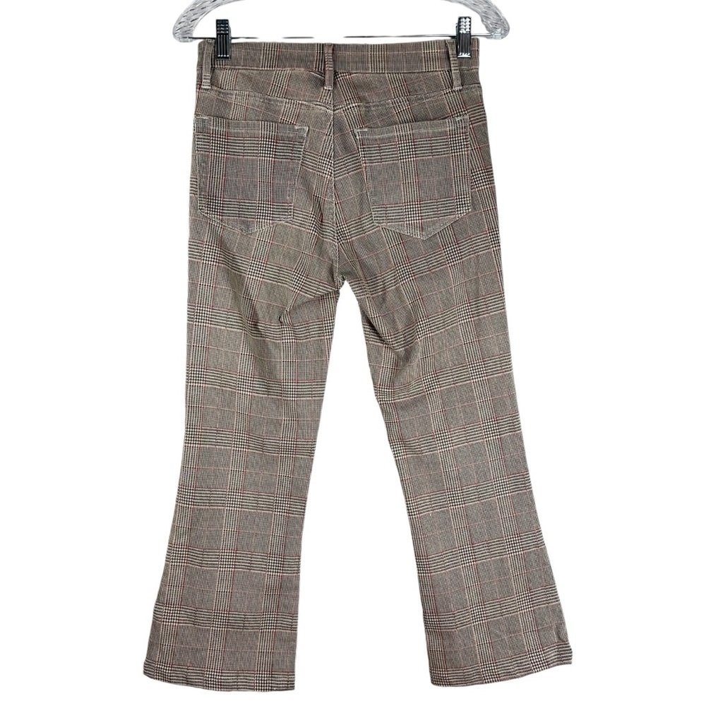FRAME Le Crop Mini Boot Grey/Red Houndstooth Pant Size 26